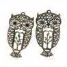 Chouette hibou au fil pendentif bronze antique