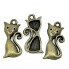 Breloque chat bronze
