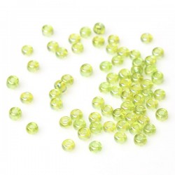 Perles de rocaille vert transparent couleur AB (reflets) 10/0 (2 x 2 mm)