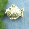 Perle métal poisson argent