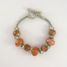 Bracelet style Pandora porcelaine orangé saumon