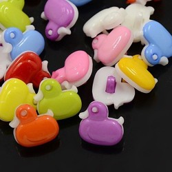 10 boutons forme canard couleurs assorties