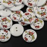 5 boutons chat enfantin rond 23 mm