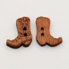 4 boutons forme botte cow-boy bois 21 mm