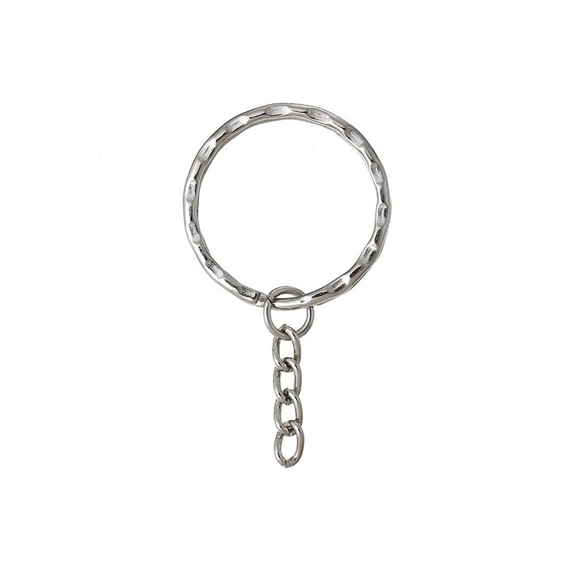 Porte-clef à anneau 30 mm et chaîne