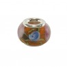 Perle verre lampwork style Pandora blanc vert