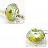 Perle en verre de style Pandora à facettes, vert clair AB