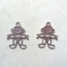 Breloque petit garçon au fil en métal couleur argent, pour enfant adulte, décor, bijou