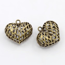 Coeur pendentif bronze