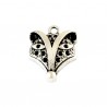 Tête de Renard breloque pendentif métal couleur argent vieilli pour incrustation de strass ou pas