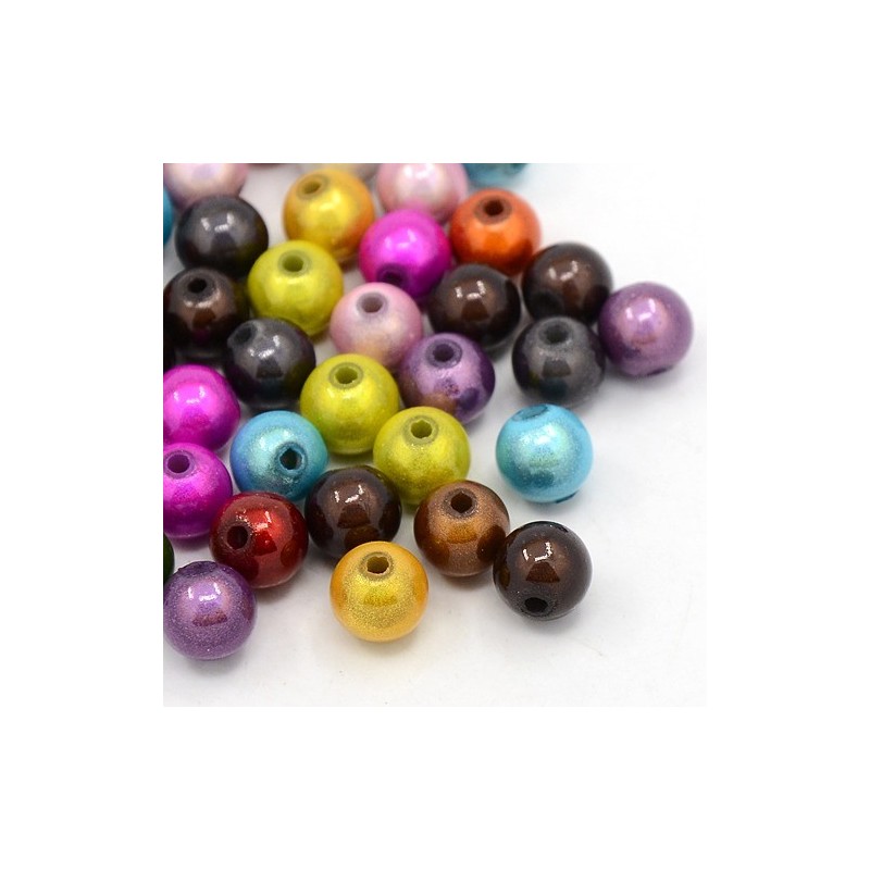 20 perles magiques couleurs assorties 8 mm