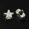 Perle intercalaire étoile style Pandora (bijou européen) couleur platine - 13 x 7 mm - trou 5 mm
