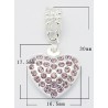 Pendentif style Pandora coeur avec strass rose