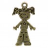 Breloque petite fille couleur bronze pour charme ou pendentif fantaisie