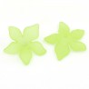 10 perles forme fleur vert clair aspect givré pour bijou fantaisie, collier, bracelet