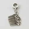 Breloque peigne à cheveux bijou européen, bracelet collier style pandora porte clefs