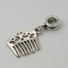 Breloque peigne à cheveux bijou européen, bracelet collier style pandora porte clefs