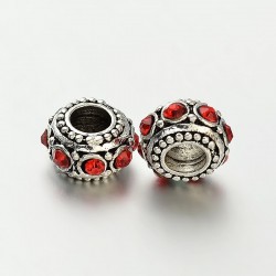 Perle métal rondelle strass couleurs au choix style Pandora