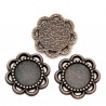Support de cabochon, embellissement forme fleur 14 x 13 mm