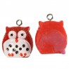 Pendentif Breloque chouette ou halloween Rouge, à pois,