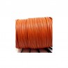 Cordon en cuir véritable, rond orange 3 mm, vendu au mètre pour collier, bracelet, bijoux...