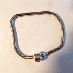 Style pandora Bracelet chaine serpent 18 cm fermoir clip
