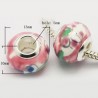 Perle Porcelaine style Pandora tons rose et blanc
