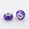 Perle résine style Pandora violet scintillant.