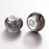 Perle résine style Pandora noir anthracite  scintillant