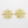 Araignée pendentifs en filigrane web plaquage de fer, or, 42x39x0.7 mm, Trou: 1 mm