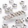 10 perles séparateur 6 mm en laiton avec strass transparent