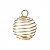 Pendentif cage pour perle enroulé en spirale couleur dorée