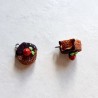 Breloque cupcake en résine gateau rond marron