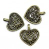 Coeur pendentif bronze