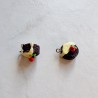 Breloque cupcake en résine gateau rond marron et blanc