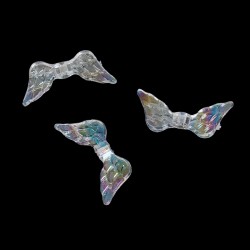 10 Perles aile d'ange en acrylique transparentes effet AB