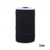10 m Fil élastique noir plat 3 mm idéal confection masque protection