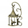 Breloque cage avec oiseau et volute bronze