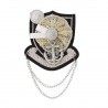 Broche textile forme Ecusson thème marine
