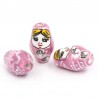 Perle céramique Matriochka poupée Russe rose