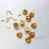 10 supports montures de pin's (broche) doré - 12 mm