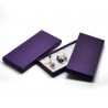 Boîte à bijou ou breloque de forme rectangulaire violet métallisé