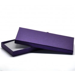 Boîte à bijou ou breloque de forme rectangulaire violet métallisé