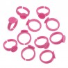 10 Bagues pour enfant avec supports à Cabochons rond couleur fushia