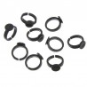 10 Bagues pour enfant avec supports à Cabochons rond couleur noire