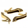 Pendentif de charme breloque en forme de chaussure à talons doré antique