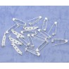 Lot de 10 broches avec épingle de sécurité couleur argenté