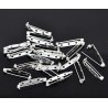 Lot de 10 broches avec épingle de sécurité 33 x 8 mm couleur argenté