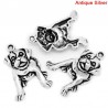 Breloque forme de chien pendentif charme métal couleur argent vieilli