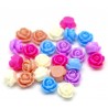 10 fleurs délicates en résine pour embellissement plusieurs couleurs
